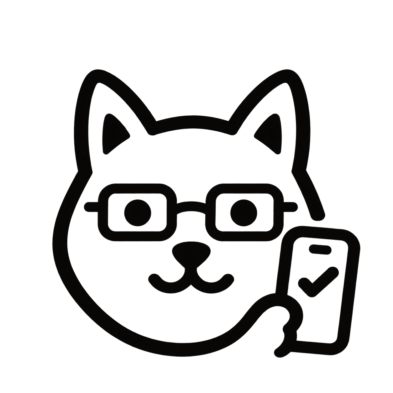 Busy Week Shiba mit Brille nimmt am Smartphone Kundentermine an